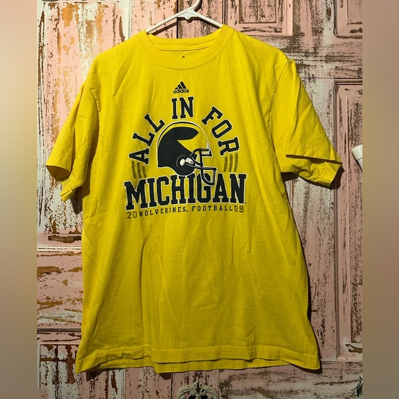 adidas Other - Adidas Yellow Michigan Football Tee vintage 2009 sports fanatic